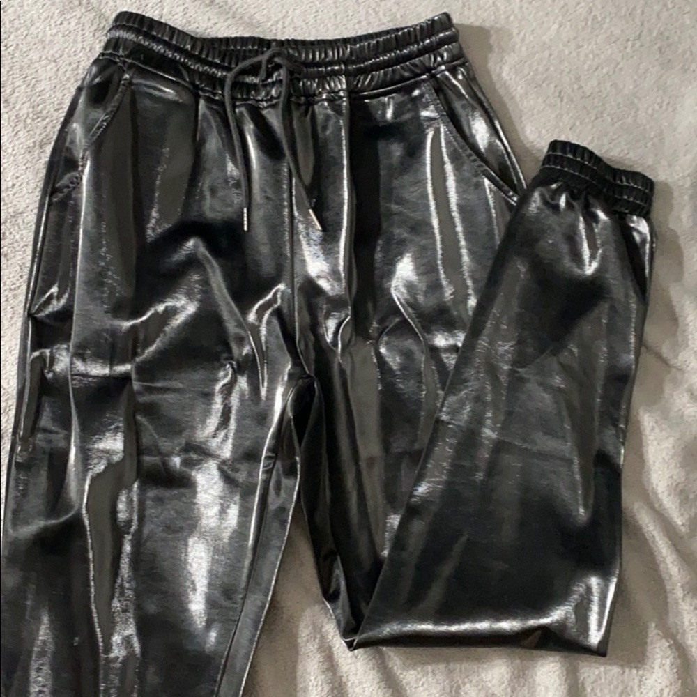 Pleather joggers
